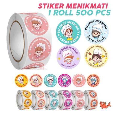 Jual Stiker selamat menikmati terimakasih 500pcs/roll | Shopee Indonesia