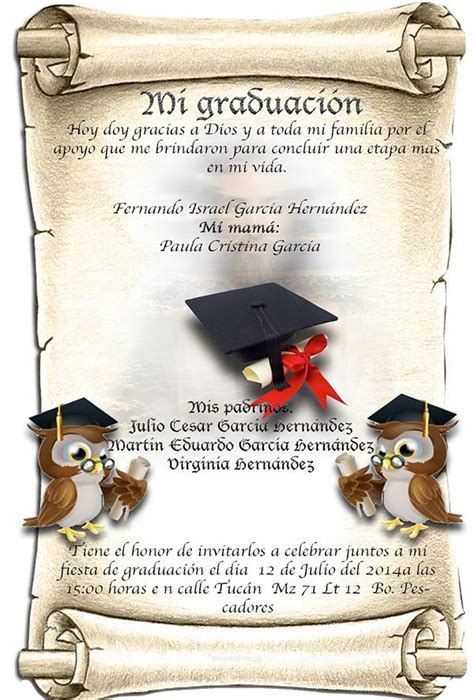 Tarjetas De Invitacion Para Graduacion Dise 241 Os Invitaciones Para