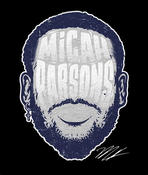 Micah Parsons Player Silhouette Digital Art By Kelvin Kent Pixels