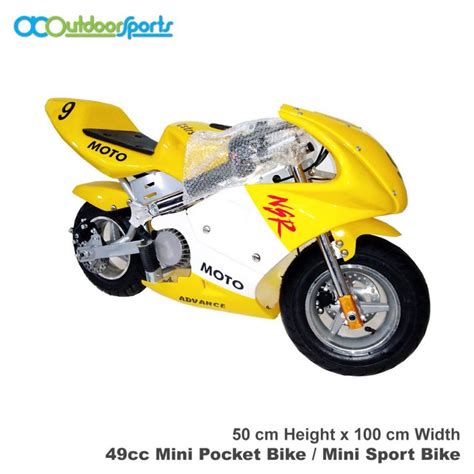 49cc-Mini-Pocket-Bike-Mini-Sport-Bike-Yellow | DC'OutdoorSports