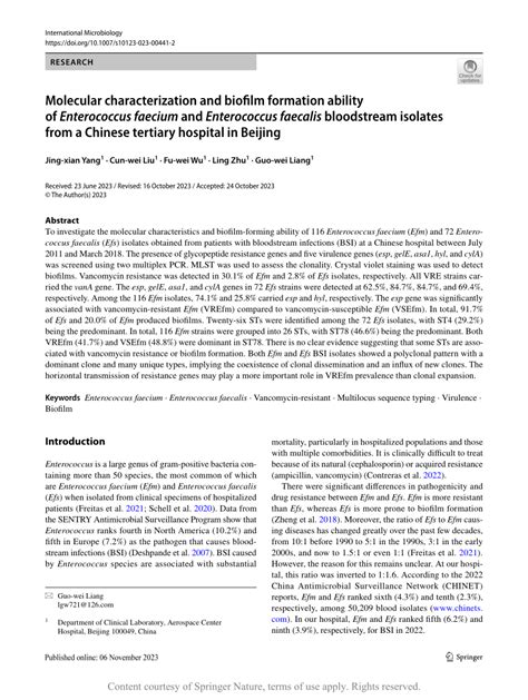 Pdf Molecular Characterization And Biofilm Formation Ability Of