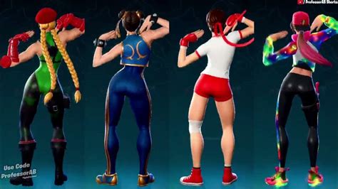 Fortnite Classy Tiktok Emote With Cammy Chun Li Sakura Gym Loserfruit