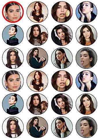 Dua Lipa Dua Lipa Edible Wafer Paper Cup Cake Toppers Amazon Co Uk