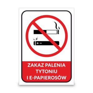 Tabliczka PCV Zakaz palenia tytoniu i e papierosów Niska cena