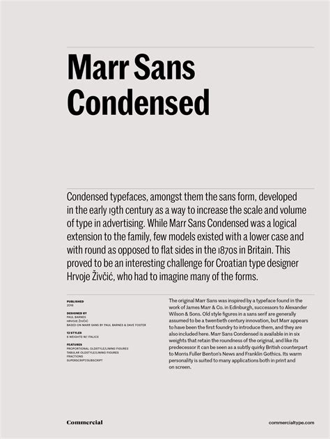 Commercial Type Catalog Marr Sans Collection