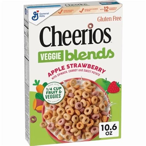 General Mills Cheerios Veggie Blends Strawberry Apple Breakfast Cereal 10 6 Oz Pack Of 16 16