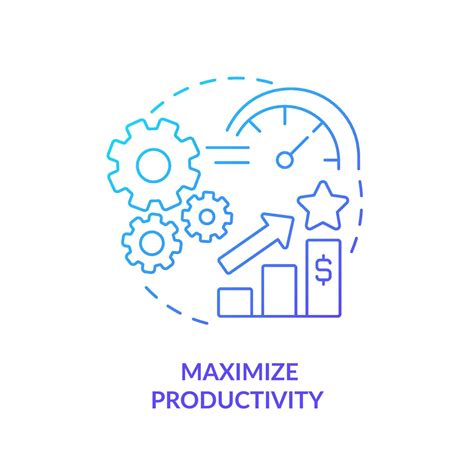 Maximize productivity blue gradient icon. Machine industry. Purposes of