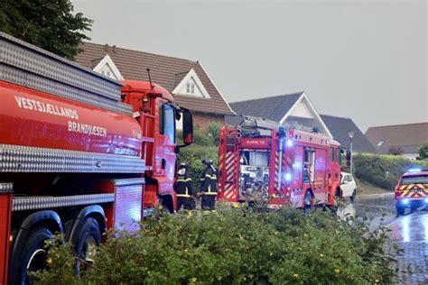 Brand efter lynnedslag i Holbæk