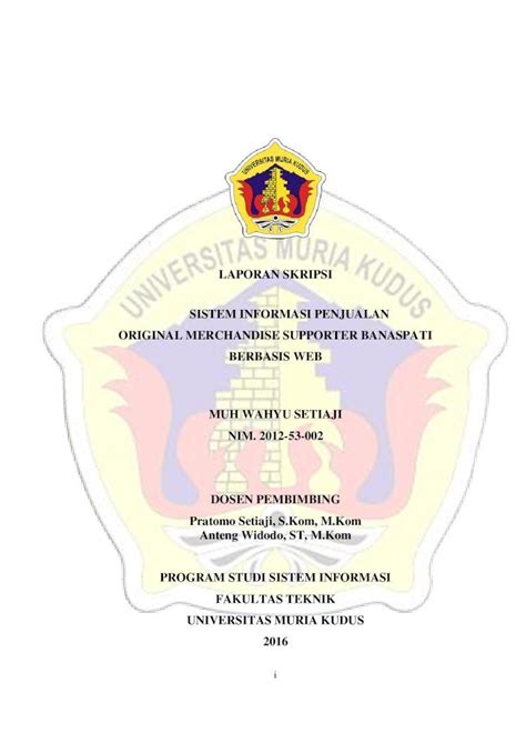 Pdf Laporan Skripsi Sistem Informasi Eprints Umk Ac Id Cover