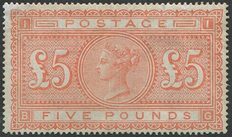 5 ORANGE SG 133 ON BLUED PAPER MINT Good M M Embassy Philatelists