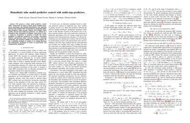 Homothetic tube model predictive control with multi-step predictors | Papers With Code