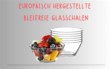 NORDIC SCHILLER Dessertschalen Glas Set 6 345ml BLEI FREI Glas