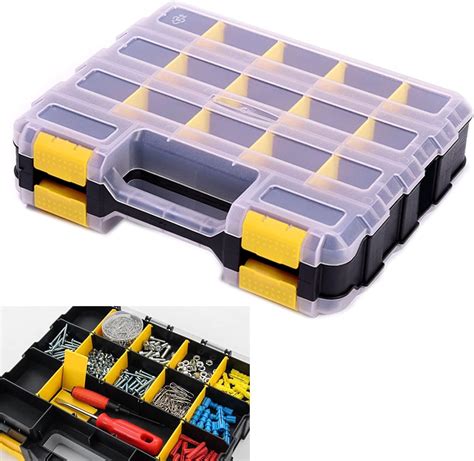 Tools Organizer Box Small Parts Storage Box 34 Compartment Double Side