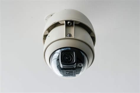 Premium Photo CCTV Security Camera Hanging Isolated On A White Background