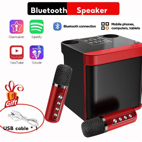 Mini portable speaker Karaoke bluetooth speaker with microphone ...