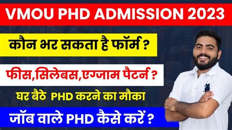 Vmou Phd Admission Fees Syllabus Pattern Exam Date Govt