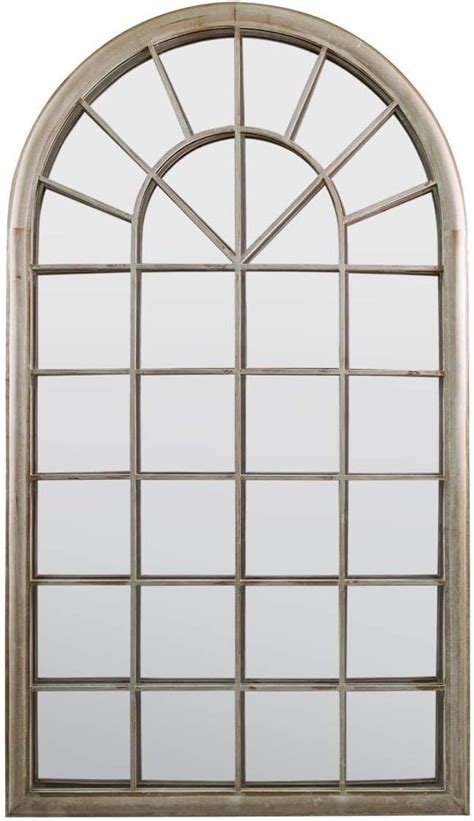 Large Decorative Gothic Arched Door Metal Framed Garden Wall Mirror