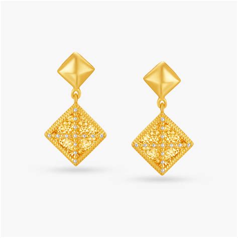 Buy Splendid Geometric Drop Earrings At Best Price Tanishq Uae