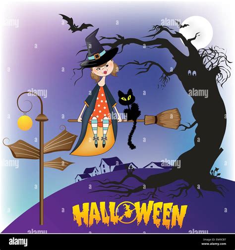 Halloween witch background Stock Vector Image & Art - Alamy