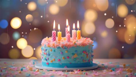 Ai Generated Celebration Birthday Cake With Colorful Sprinkles And