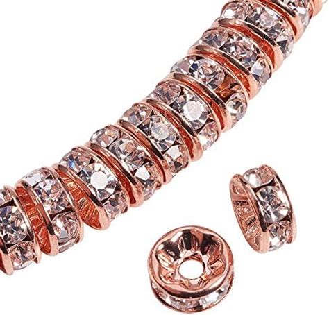 Amazon Pandahall Pcs Brass Crystal Rondelle Rhinestone Spacer