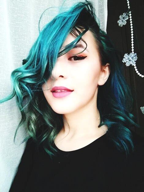 Premium Photo Blue Hair Dont Care