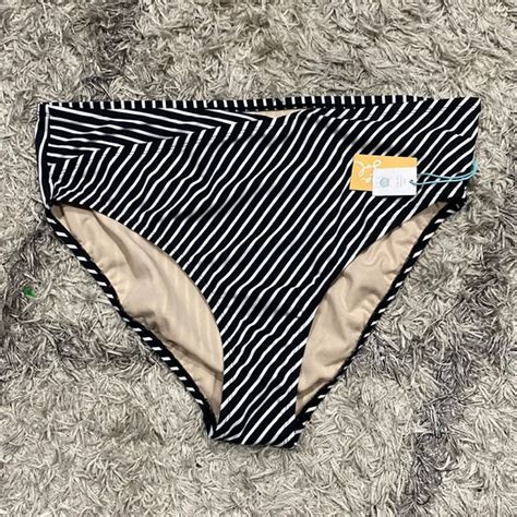 Kona Sol Swim Nwt Kona Sol Black White Bikini Bottom Size 2w 22w