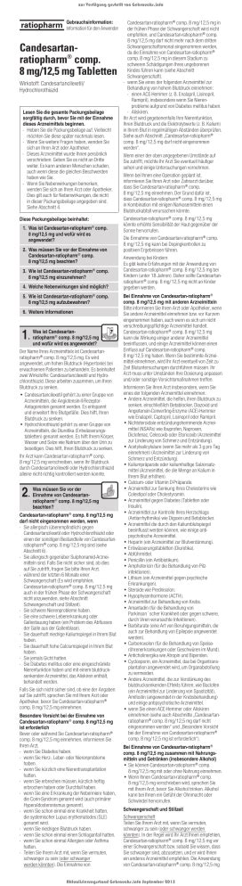 Candesartan Ratiopharm Comp Mg Mg Tabletten