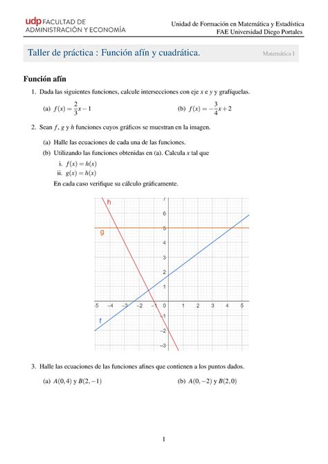 Función Afín y Cuadrática Unidad de Formaci on en Matem atica y