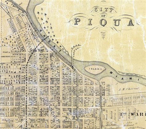 1858 Farm Line Map Of Miami County Ohio Piqua Troy Etsy