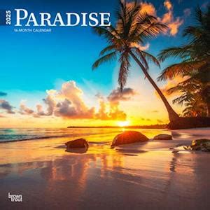 Få Paradise 2025 12 X 24 Inch Monthly Square Wall Calendar Plastic Free