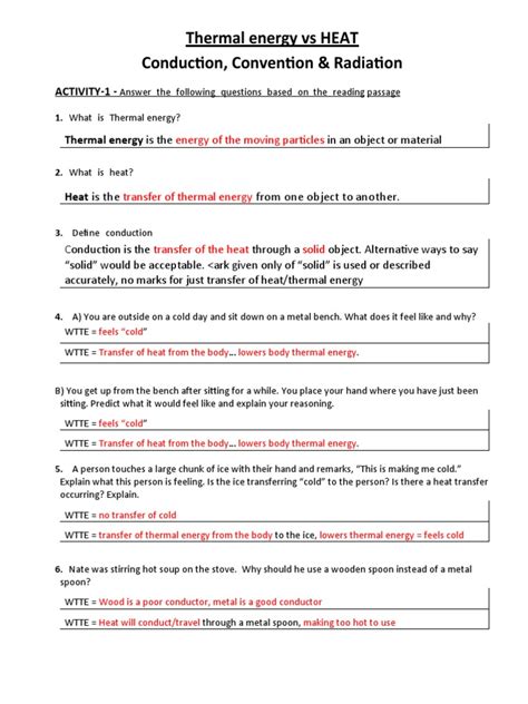 Free Worksheet Methods Of Heat Transfer Answers Download Free Worksheet Methods Of Heat