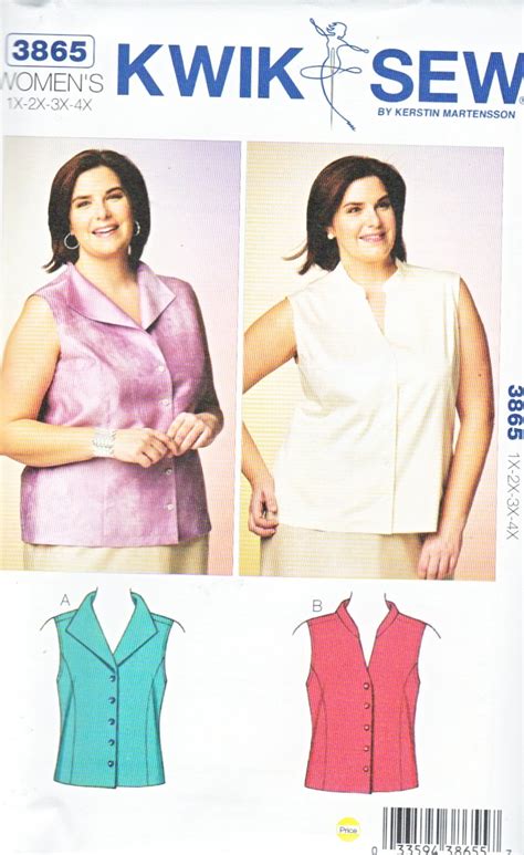 Kwik Sew Sewing Pattern Women S Plus Size X X W W Button