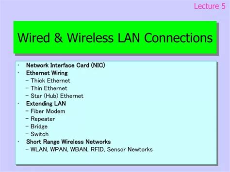 PPT Wired Wireless LAN Connections PowerPoint Presentation Free