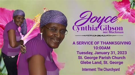 A Service Of Thanksgiving For The Life Of Joyce Gibson YouTube