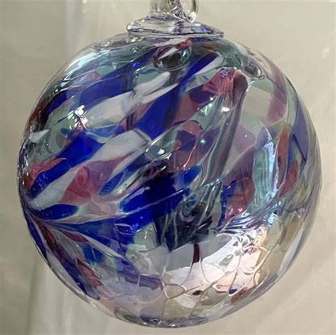 Kugel Zum H Ngen Mit Innenleben Bunte Glaskugel Ornament Blau Rosa Klar