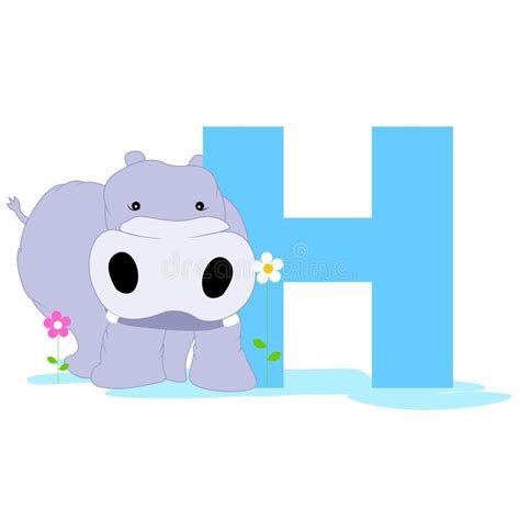 Alphabet Animal H Letter Vektor Illustrationer Illustration Av