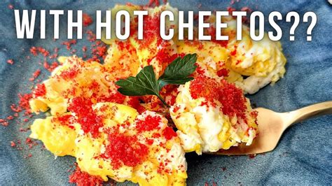 Oddly Addictive Flamin Hot Cheetos Recipe Spicy Scrambled Eggs Youtube