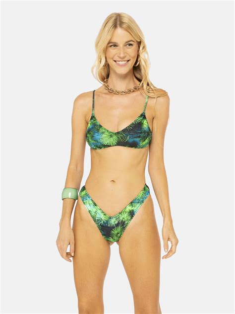 Giveness Bikini Top Green Topic Costumi Donna Nencini Sport