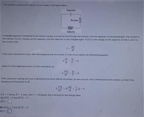 Solved This Problem Concerns The Electric Circuit Shown In Chegg