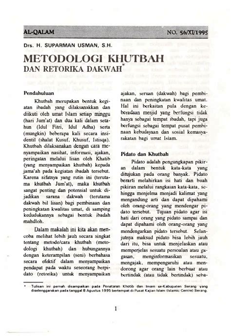 Pdf Metodologi Khutbah Dan Retorika Dakwah