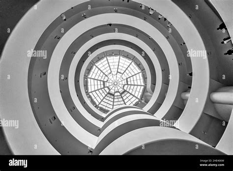 The Solomon R. Guggenheim Museum, interior entrance hall, looking up ...