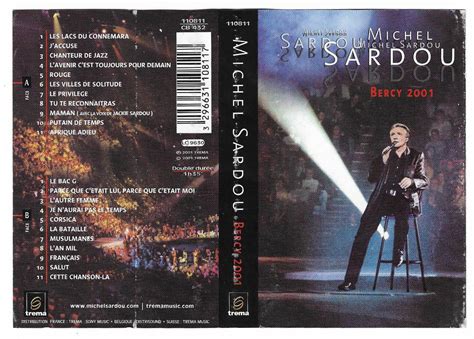 Jaquette Pour Cassette Audio Tape K Michel Sardou Bercy Ann E