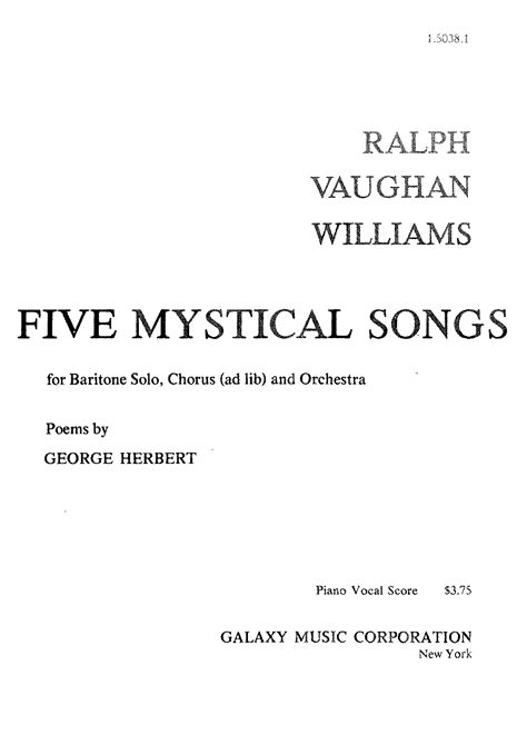 Mystical Songs Vaughan Williams Ralph Imslp