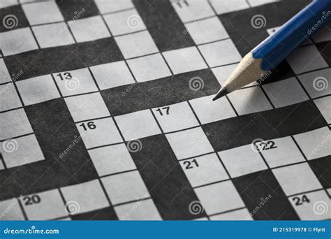 Solving A Crossword Puzzle With Blue Pencil Stock Photo Image Of