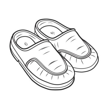 Slippers Coloring Page PNG Transparent Images Free Download | Vector ...