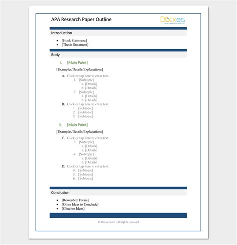 Apa Format Research Paper Outlines Dotxes