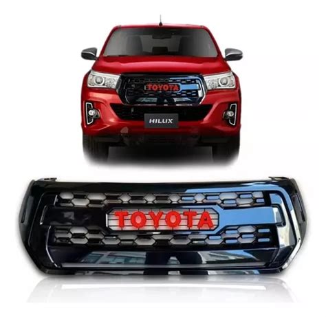 Grade Frontal Hilux Logo Toyota Red Parcelamento Sem Juros