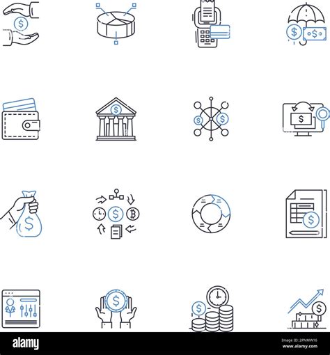 Expenditure Line Icons Collection Spending Capital Investment