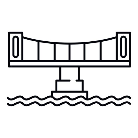 Modern bridge icon, outline style 15389573 Vector Art at Vecteezy